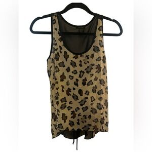 Leopard Print Womens Sheer Tank Top